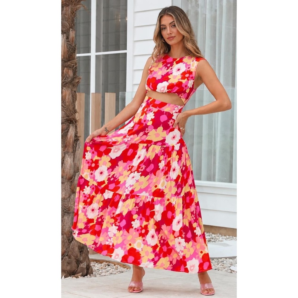 MIKA & GALA LILYWHYT Women's‎ New Maxi Dress XS Floral Multicolor SR0837J